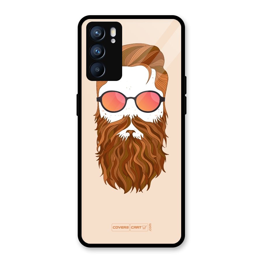 Man in Beard Glass Back Case for Oppo Reno6 5G