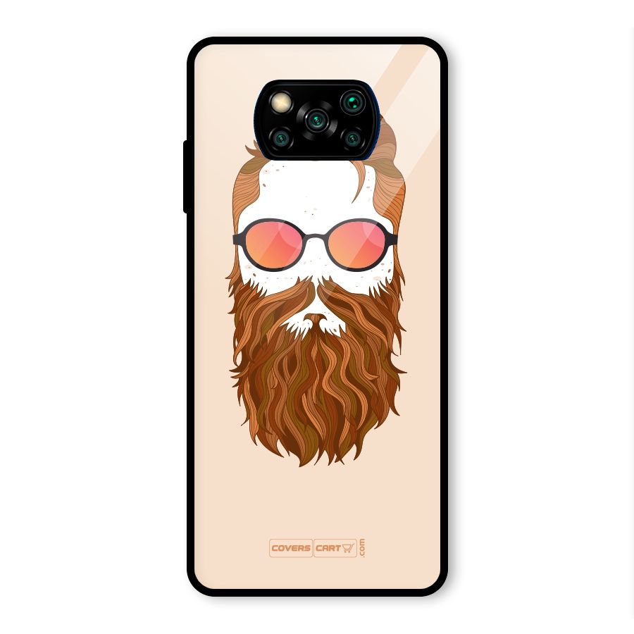 Man in Beard Glass Back Case for Poco X3 Pro