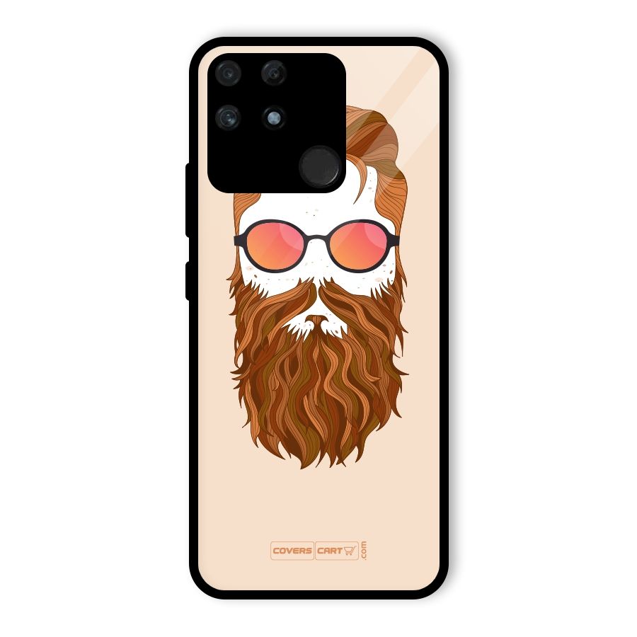 Man in Beard Glass Back Case for Realme Narzo 50A