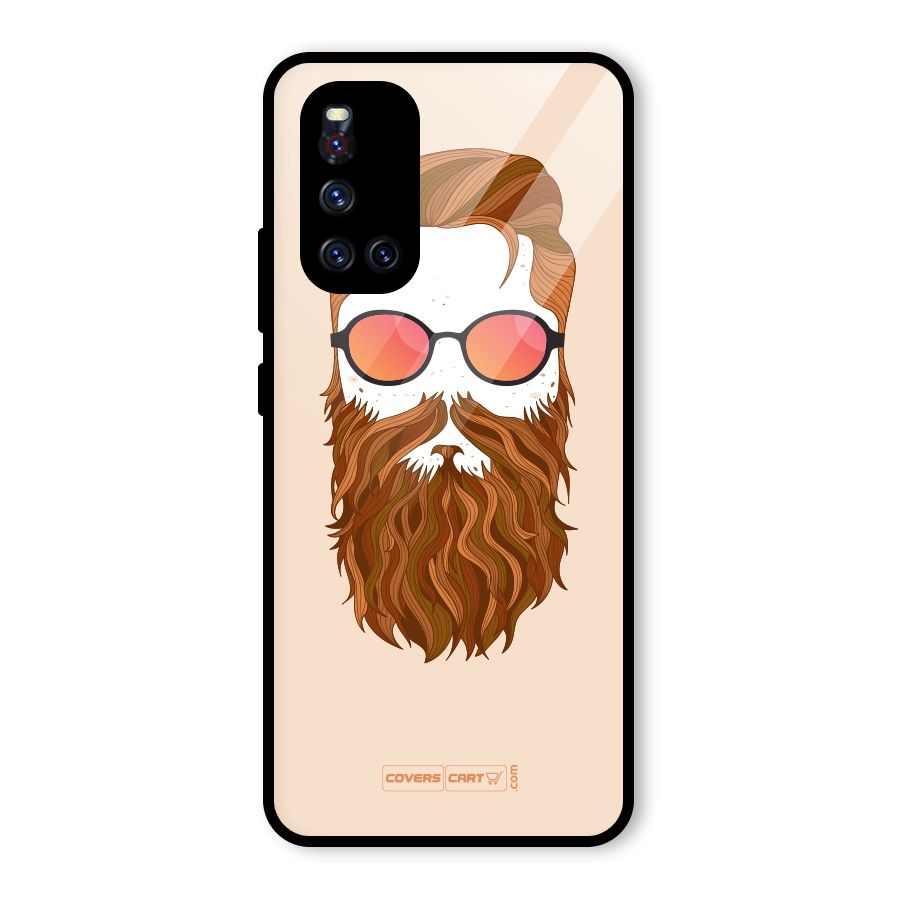 Man in Beard Glass Back Case for Vivo V19