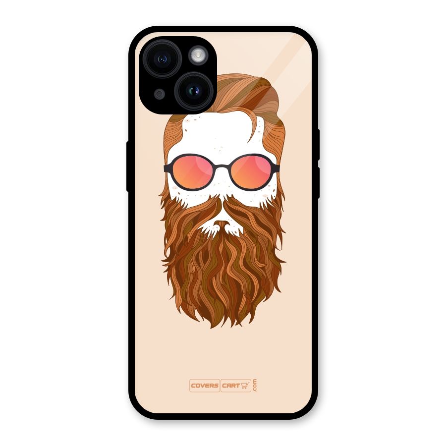 Man in Beard Glass Back Case for iPhone 14