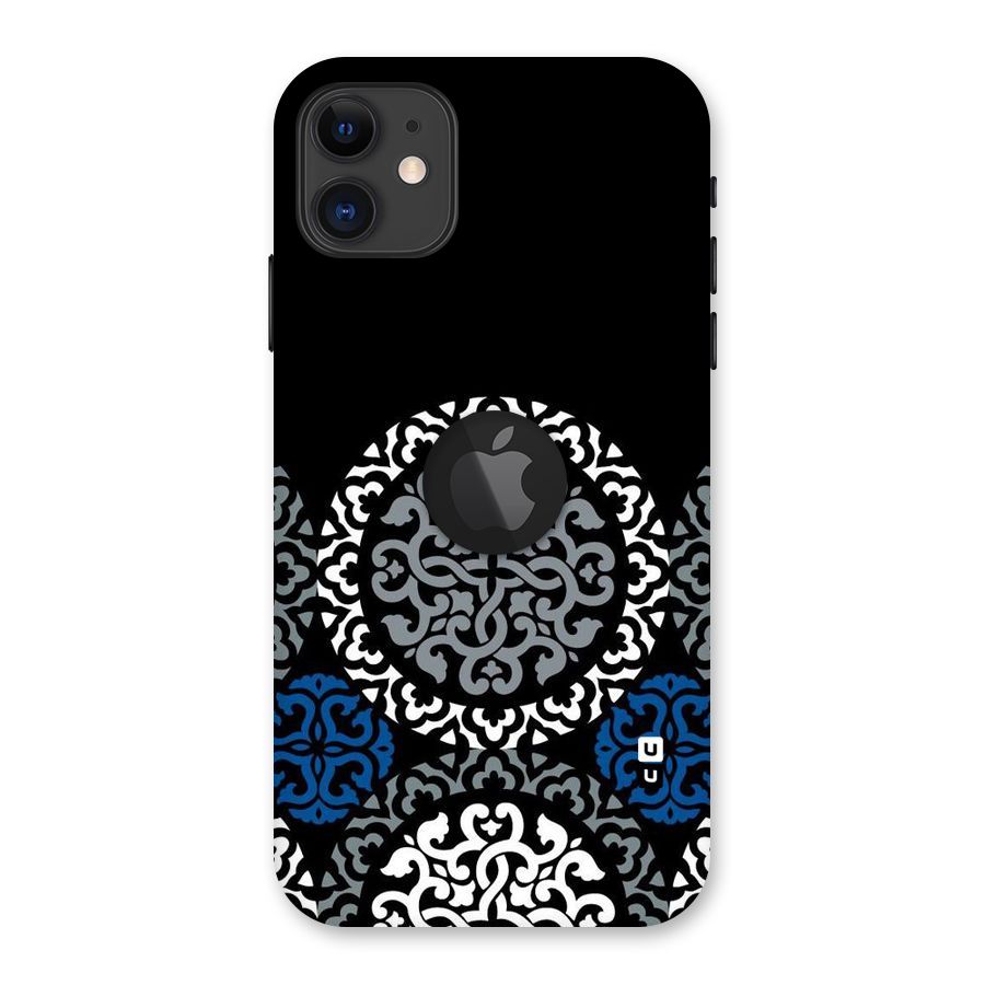 Mandala Circle Pattern Back Case for iPhone 11 Logo Cut