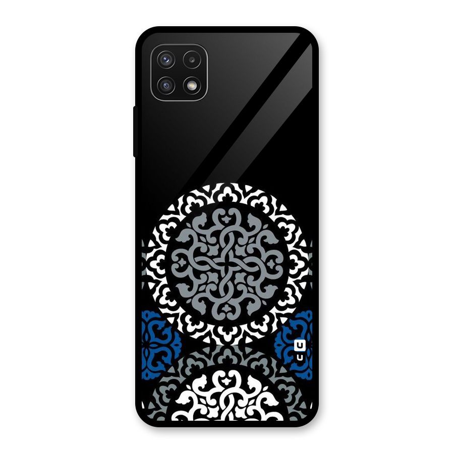 Mandala Circle Pattern Glass Back Case for Galaxy A22 5G