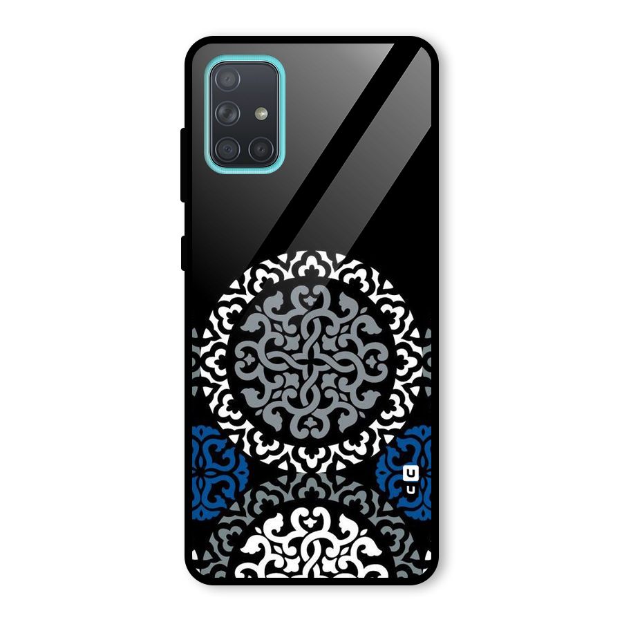 Mandala Circle Pattern Glass Back Case for Galaxy A71