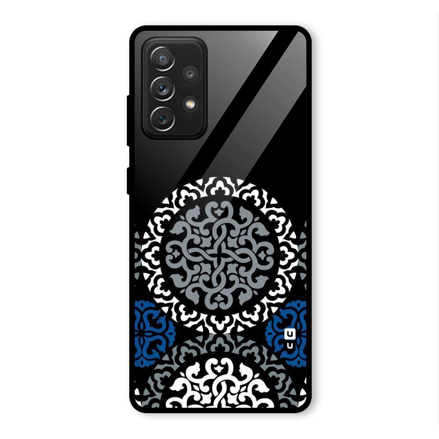 Mandala Circle Pattern Glass Back Case for Galaxy A72