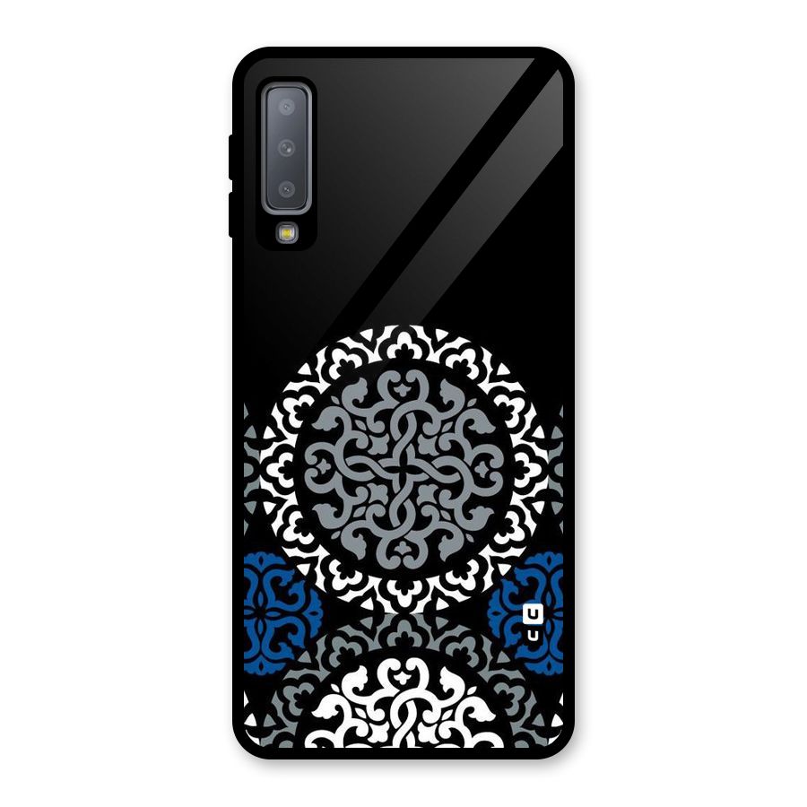 Mandala Circle Pattern Glass Back Case for Galaxy A7 (2018)
