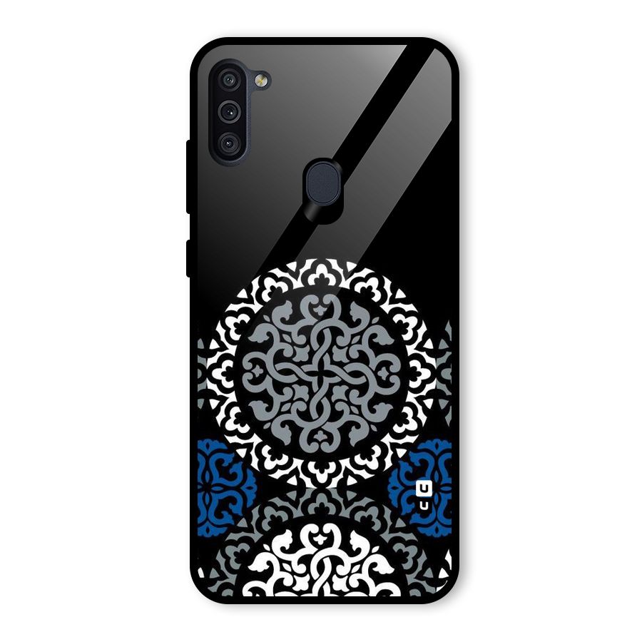 Mandala Circle Pattern Glass Back Case for Galaxy M11