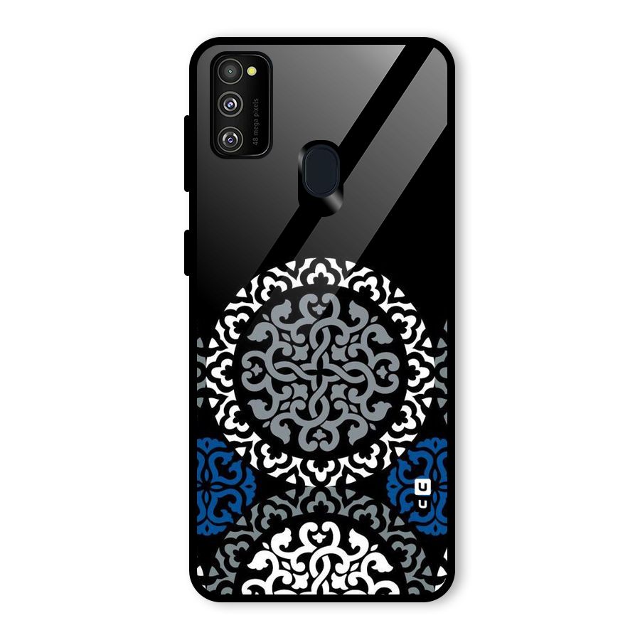 Mandala Circle Pattern Glass Back Case for Galaxy M30s