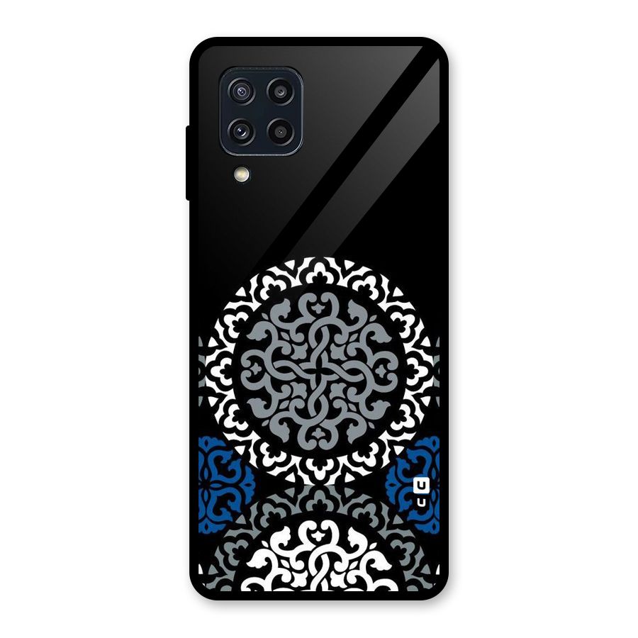 Mandala Circle Pattern Glass Back Case for Galaxy M32