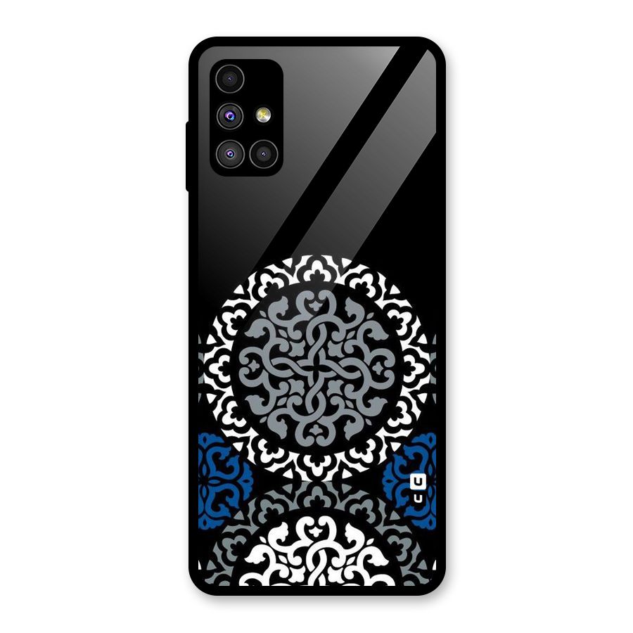 Mandala Circle Pattern Glass Back Case for Galaxy M51