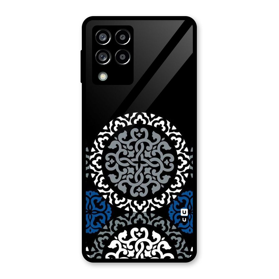 Mandala Circle Pattern Glass Back Case for Galaxy M53 5G