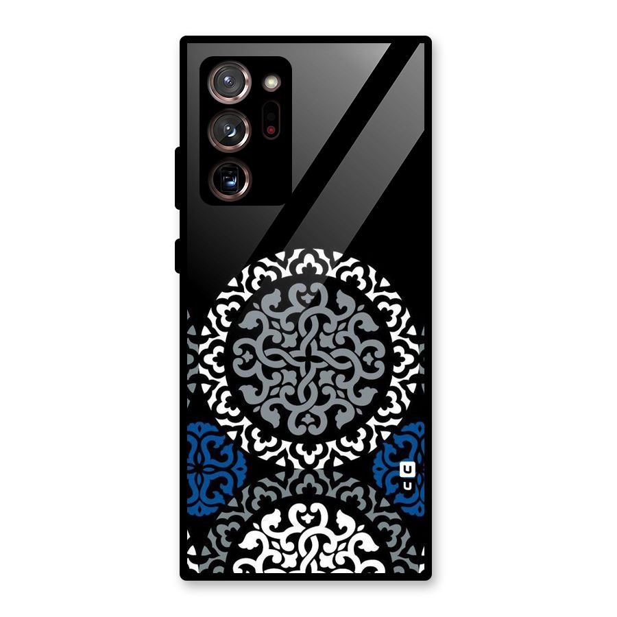 Mandala Circle Pattern Glass Back Case for Galaxy Note 20 Ultra