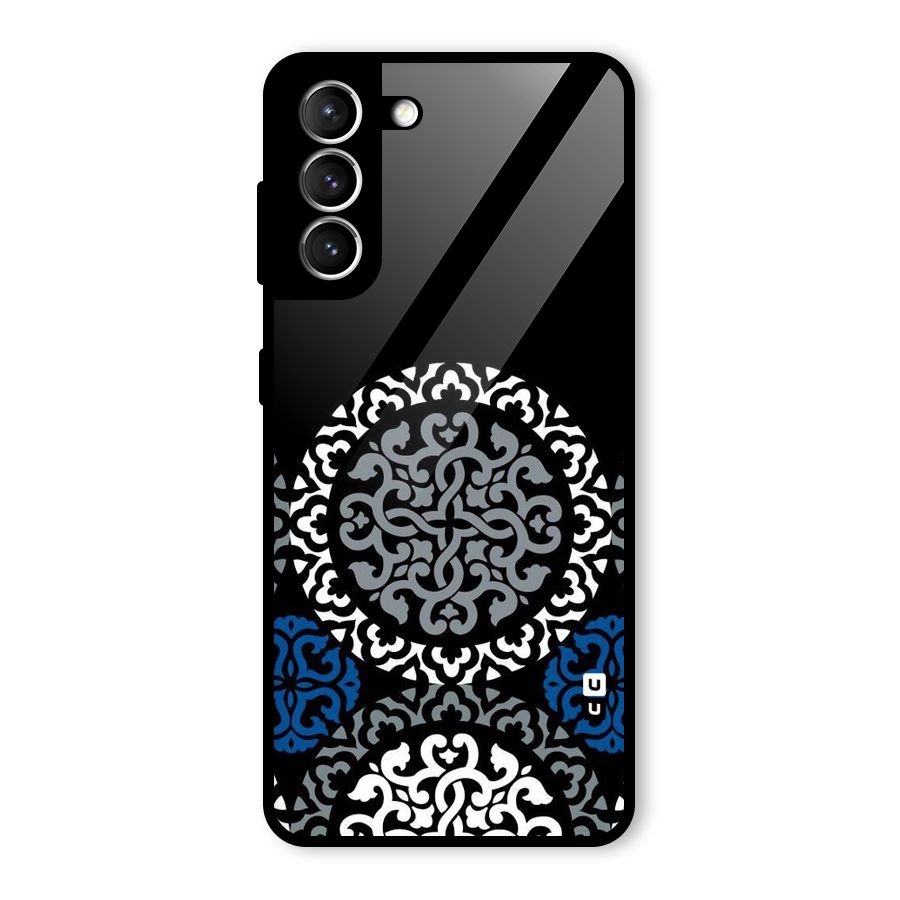Mandala Circle Pattern Glass Back Case for Galaxy S21 5G