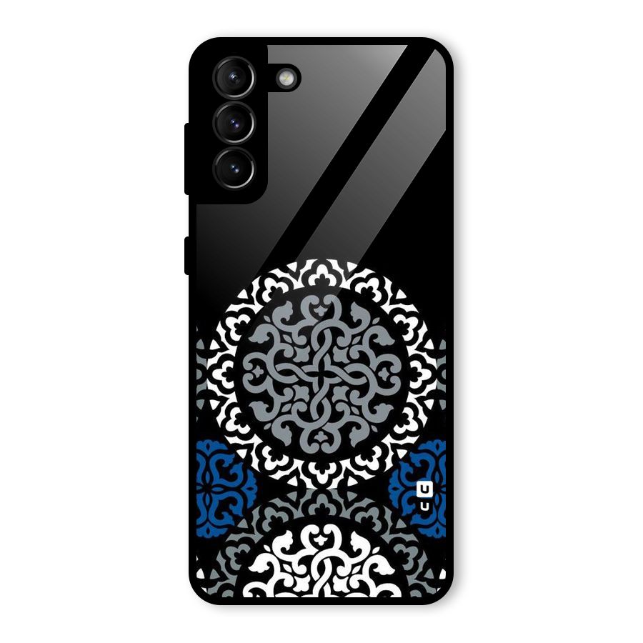 Mandala Circle Pattern Glass Back Case for Galaxy S21 Plus