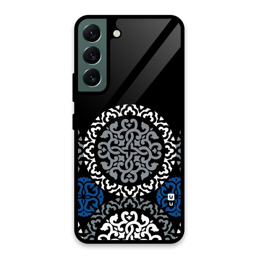 Mandala Circle Pattern Glass Back Case for Galaxy S22 5G