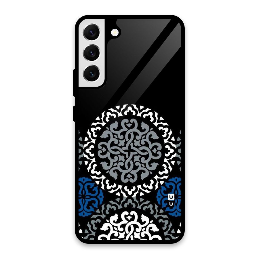 Mandala Circle Pattern Glass Back Case for Galaxy S22 Plus 5G