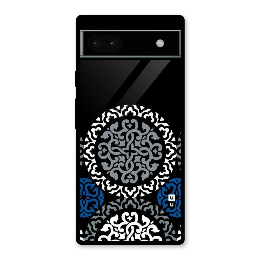 Mandala Circle Pattern Glass Back Case for Google Pixel 6a