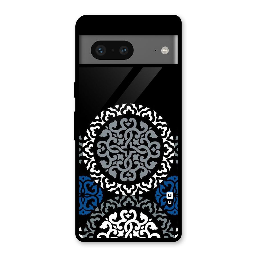 Mandala Circle Pattern Glass Back Case for Google Pixel 7
