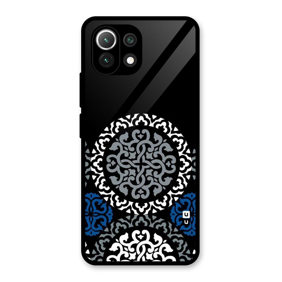 Mandala Circle Pattern Glass Back Case for Mi 11 Lite NE 5G