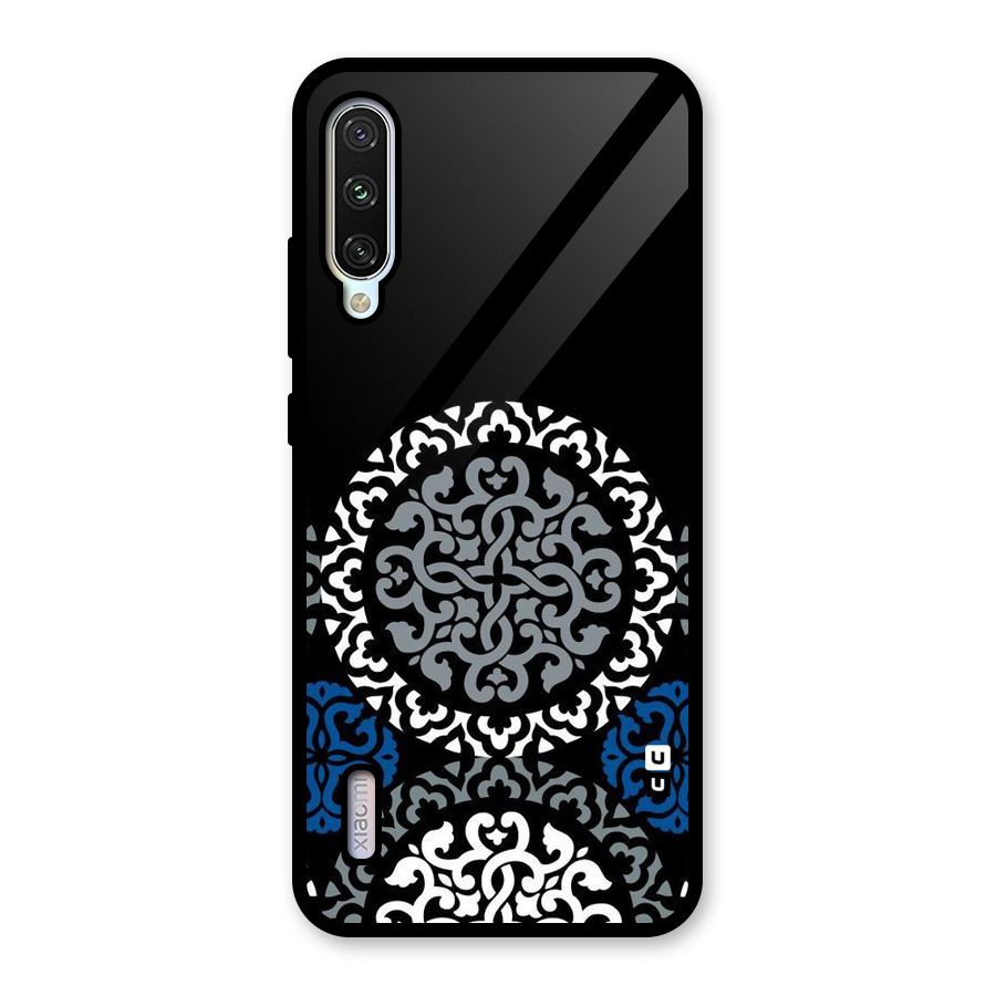 Mandala Circle Pattern Glass Back Case for Mi A3