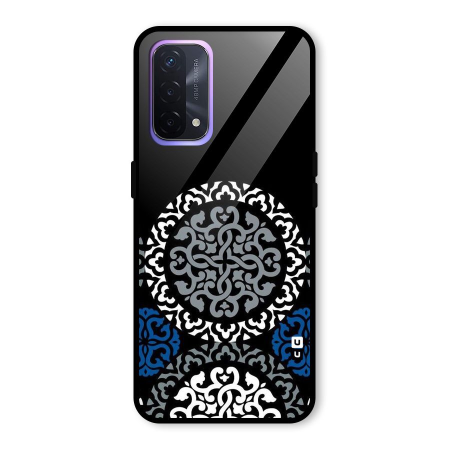 Mandala Circle Pattern Glass Back Case for Oppo A74 5G