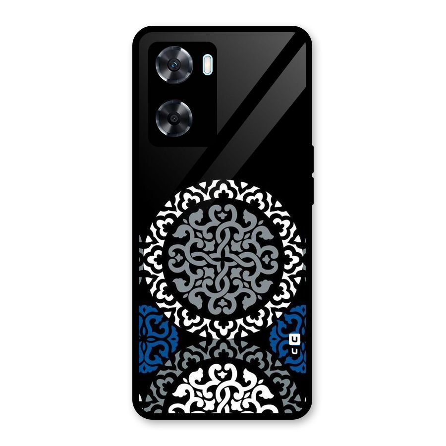 Mandala Circle Pattern Glass Back Case for Oppo A77
