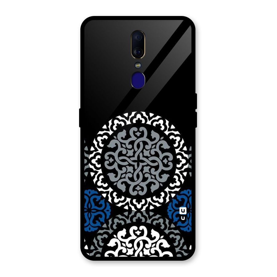 Mandala Circle Pattern Glass Back Case for Oppo F11