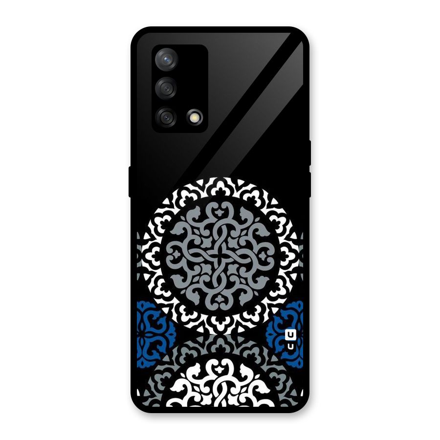 Mandala Circle Pattern Glass Back Case for Oppo F19