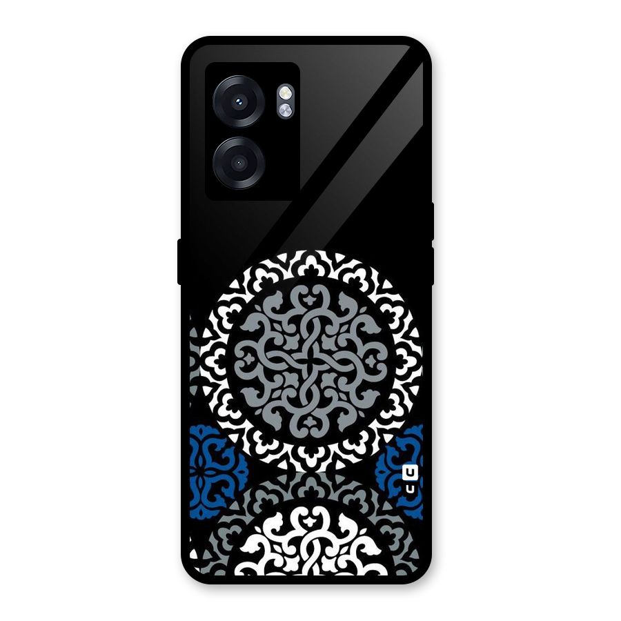 Mandala Circle Pattern Glass Back Case for Oppo K10 (5G)
