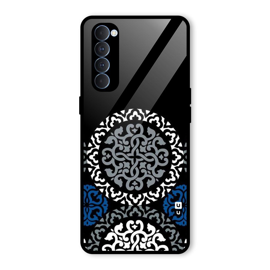 Mandala Circle Pattern Glass Back Case for Oppo Reno4 Pro