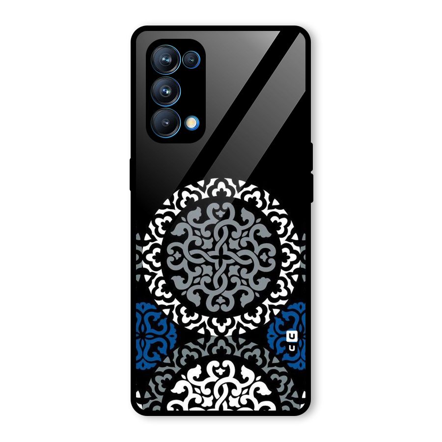 Mandala Circle Pattern Glass Back Case for Oppo Reno5 Pro 5G