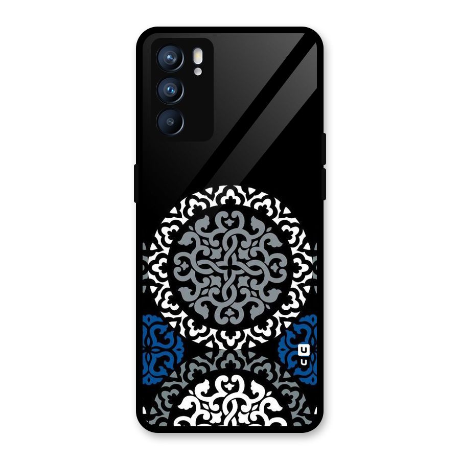 Mandala Circle Pattern Glass Back Case for Oppo Reno6 5G