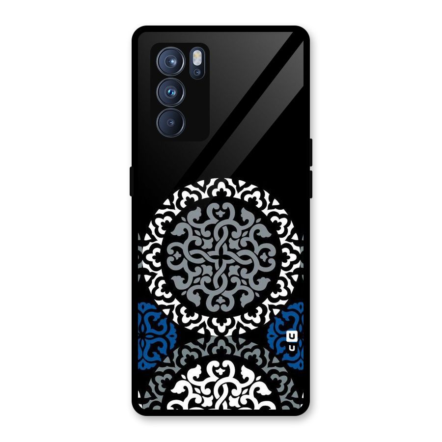 Mandala Circle Pattern Glass Back Case for Oppo Reno6 Pro 5G