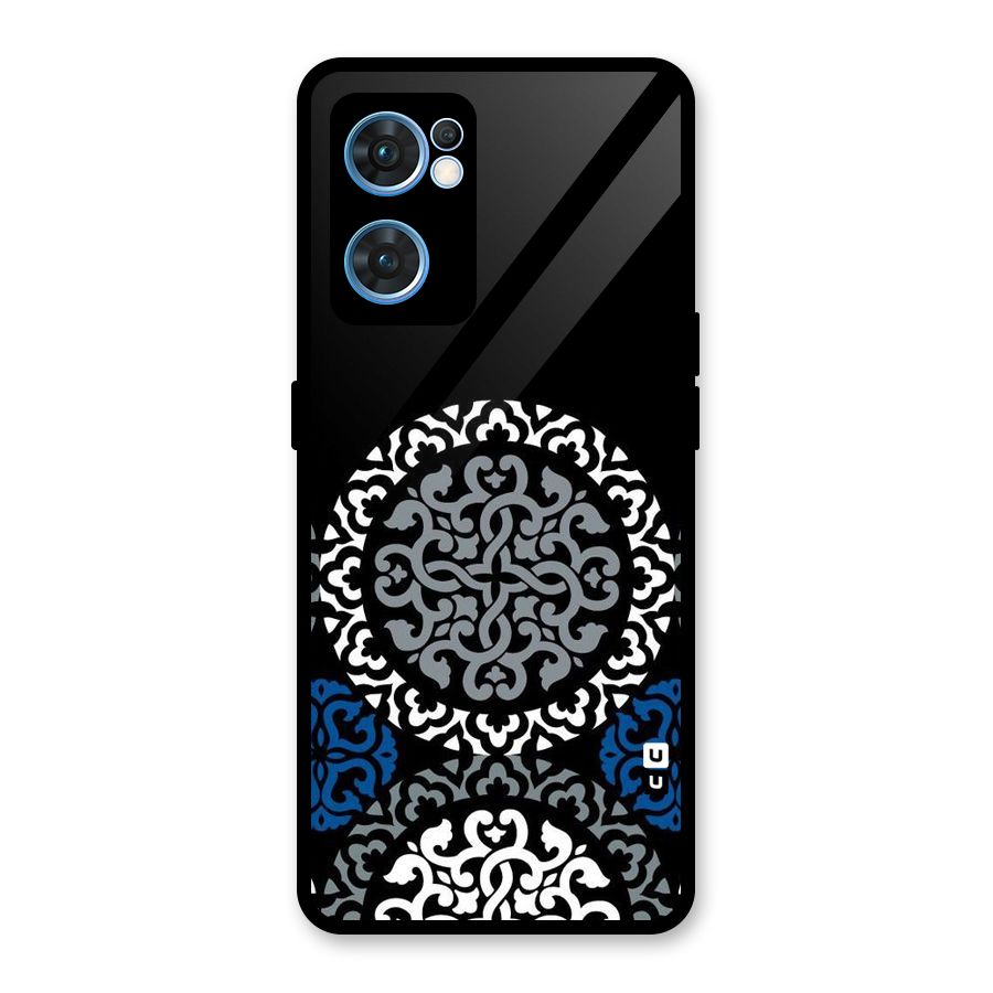 Mandala Circle Pattern Glass Back Case for Oppo Reno7 5G