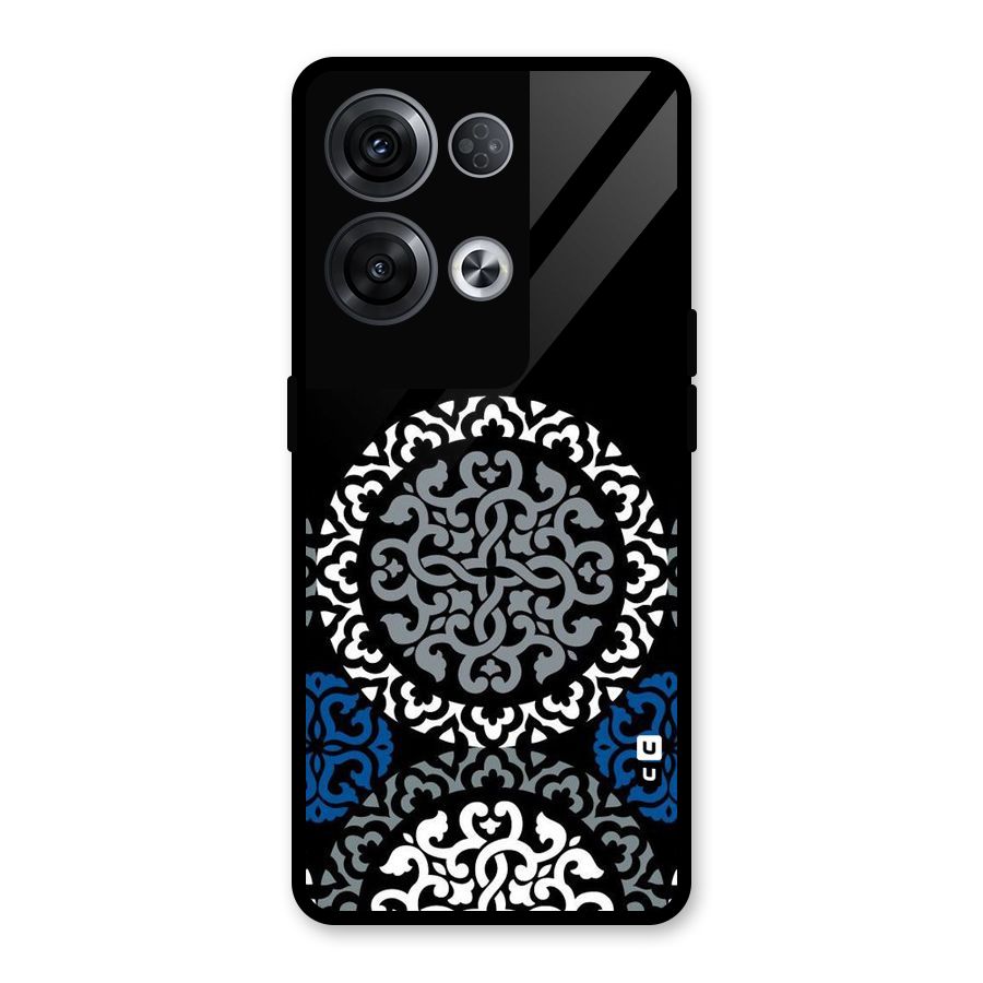 Mandala Circle Pattern Glass Back Case for Oppo Reno8 Pro 5G