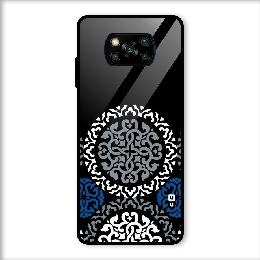 Mandala Circle Pattern Glass Back Case for Poco X3