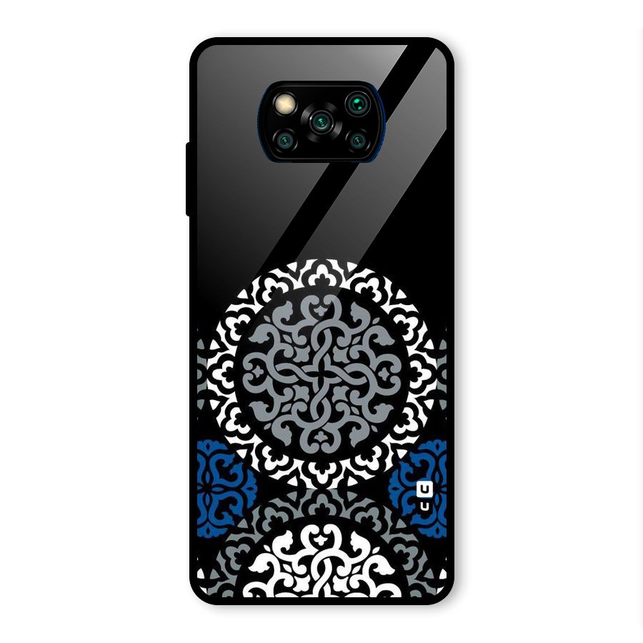 Mandala Circle Pattern Glass Back Case for Poco X3 Pro