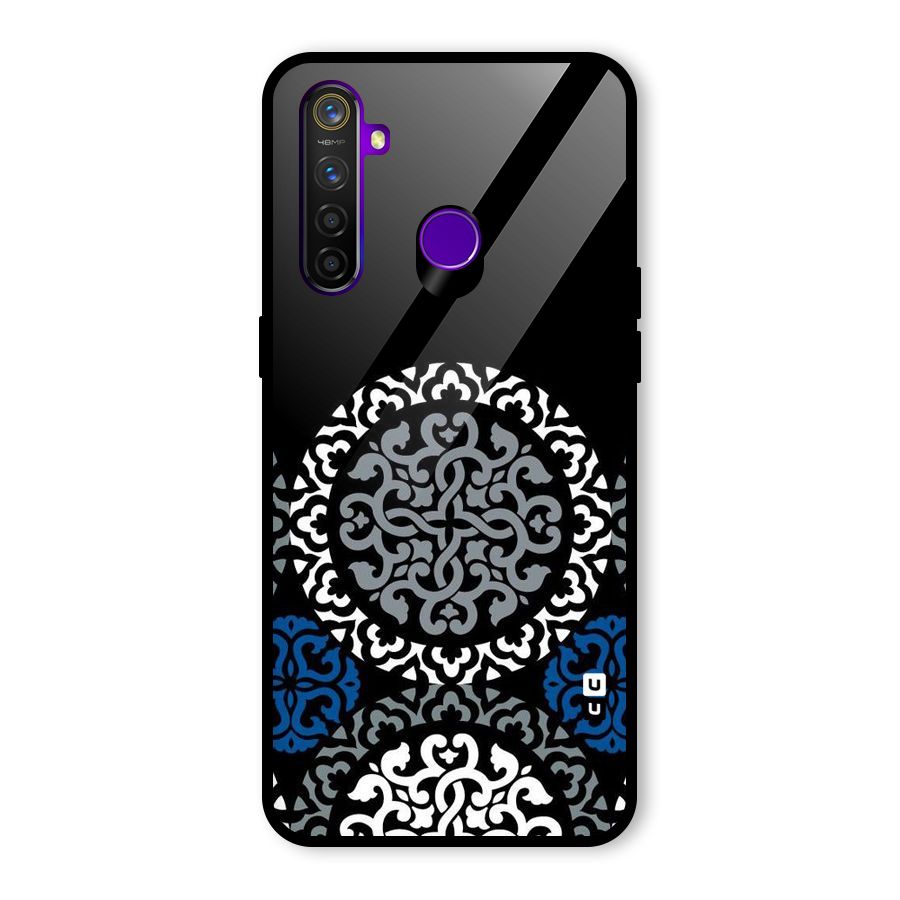 Mandala Circle Pattern Glass Back Case for Realme 5 Pro