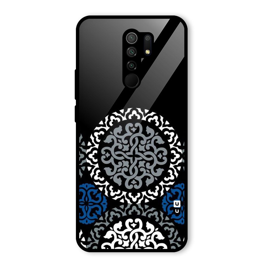 Mandala Circle Pattern Glass Back Case for Redmi 9 Prime