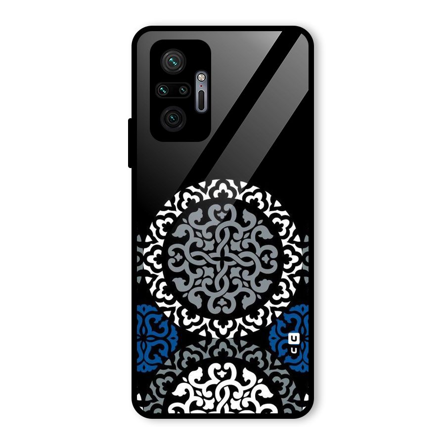 Mandala Circle Pattern Glass Back Case for Redmi Note 10 Pro