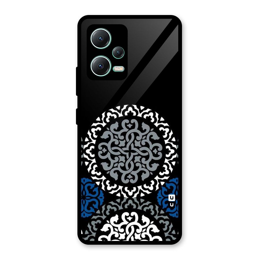 Mandala Circle Pattern Glass Back Case for Redmi Note 12 5G