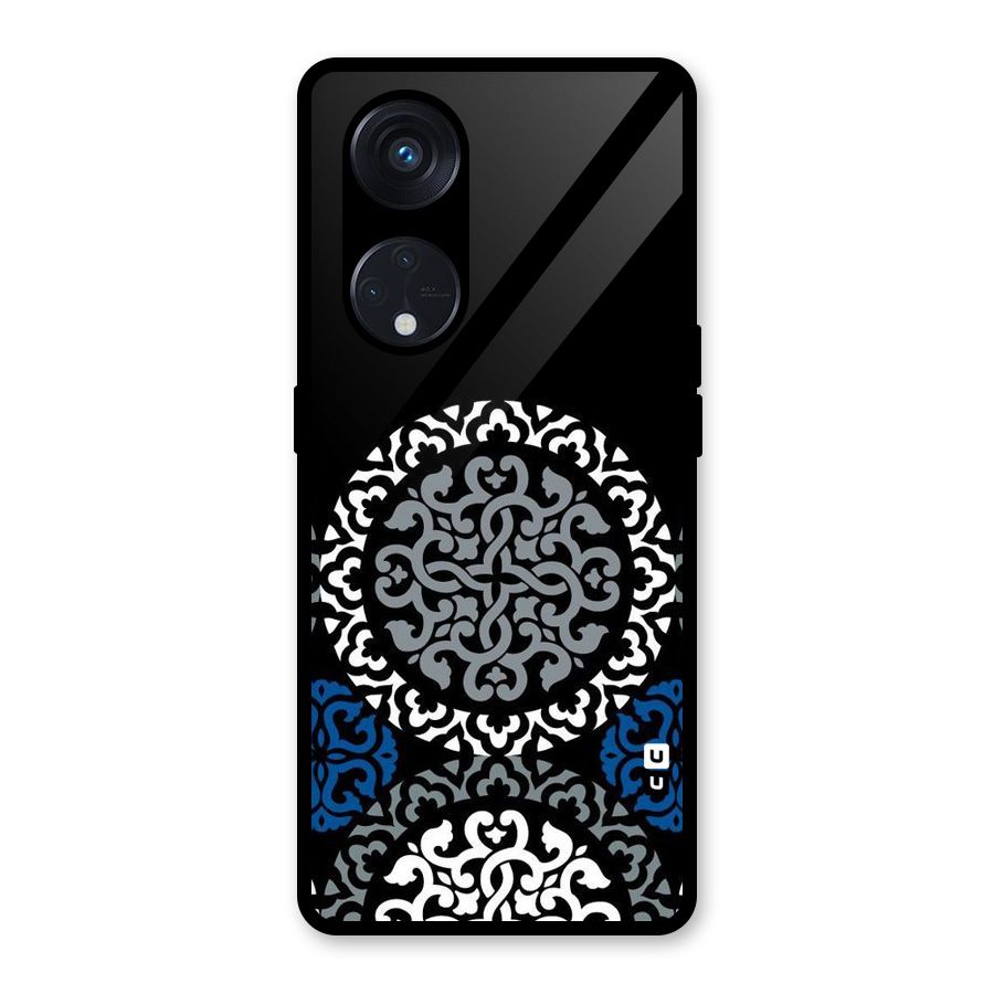 Mandala Circle Pattern Glass Back Case for Reno8 T 5G