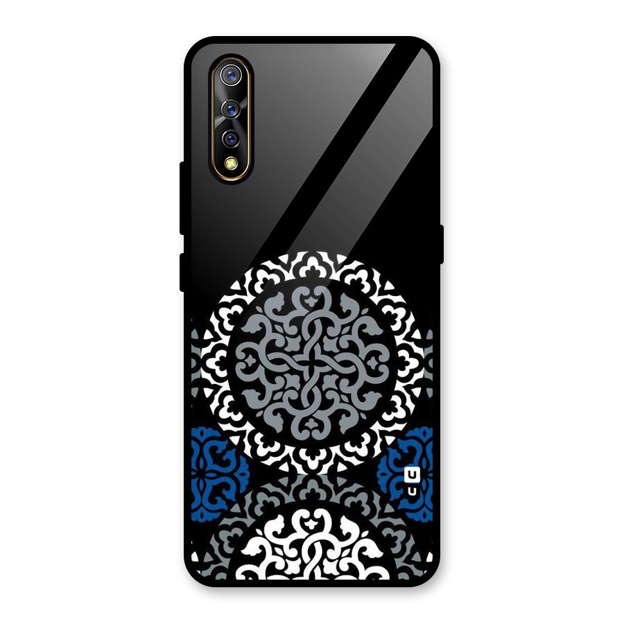 Mandala Circle Pattern Glass Back Case for Vivo S1