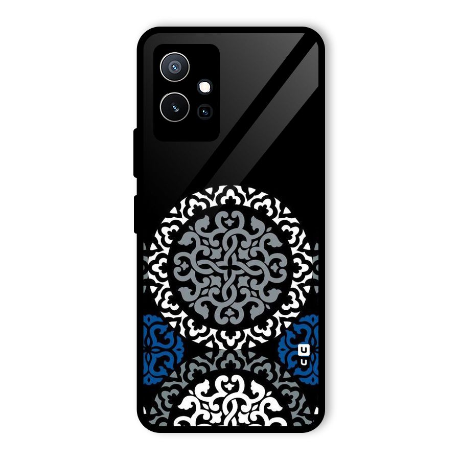 Mandala Circle Pattern Glass Back Case for Vivo T1 5G