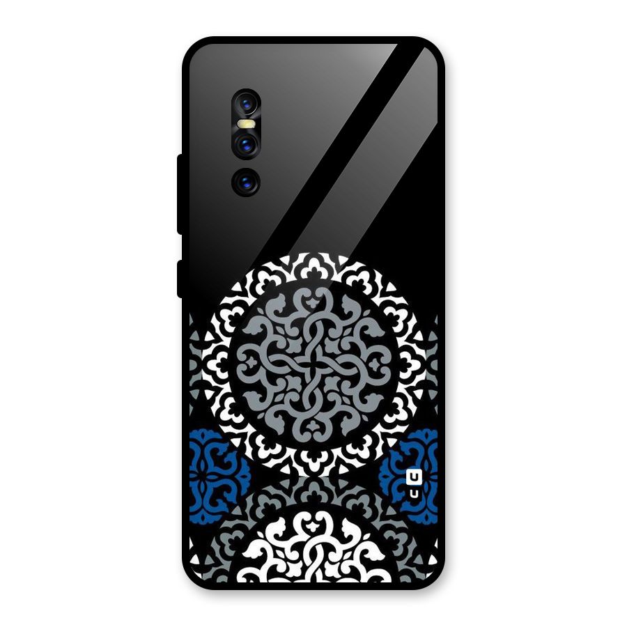 Mandala Circle Pattern Glass Back Case for Vivo V15 Pro