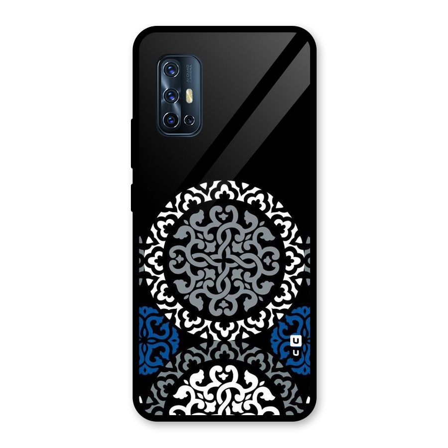 Mandala Circle Pattern Glass Back Case for Vivo V17