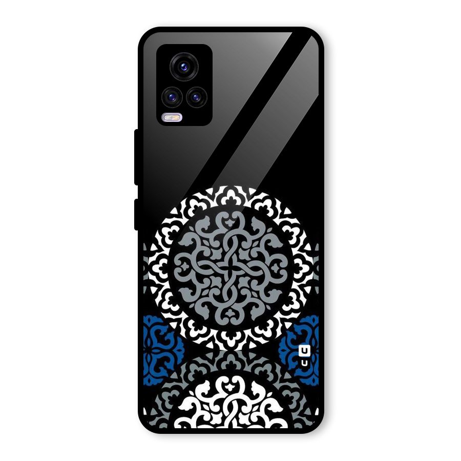 Mandala Circle Pattern Glass Back Case for Vivo V20