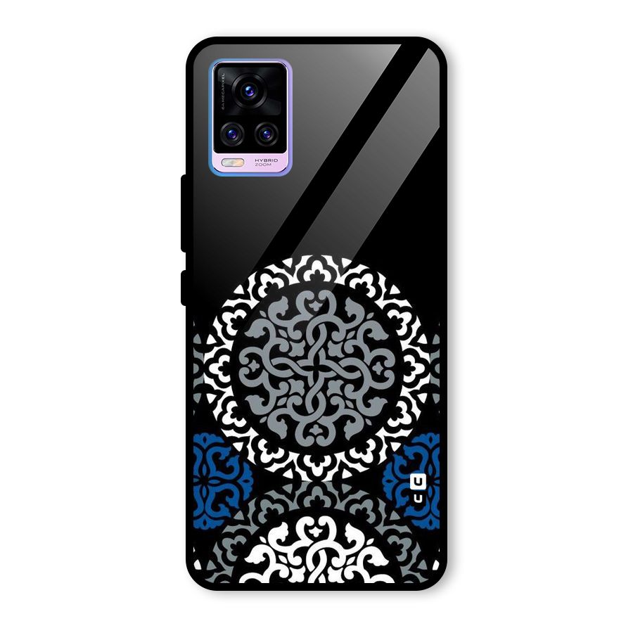 Mandala Circle Pattern Glass Back Case for Vivo V20 Pro