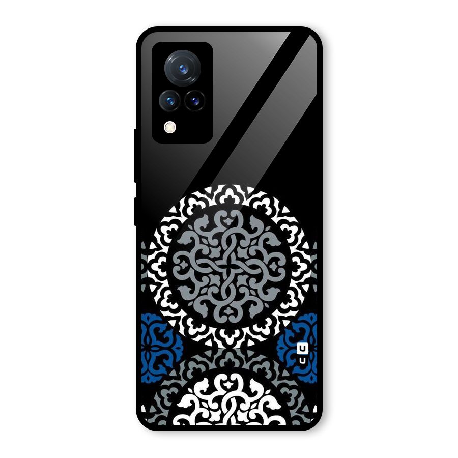 Mandala Circle Pattern Glass Back Case for Vivo V21 5G