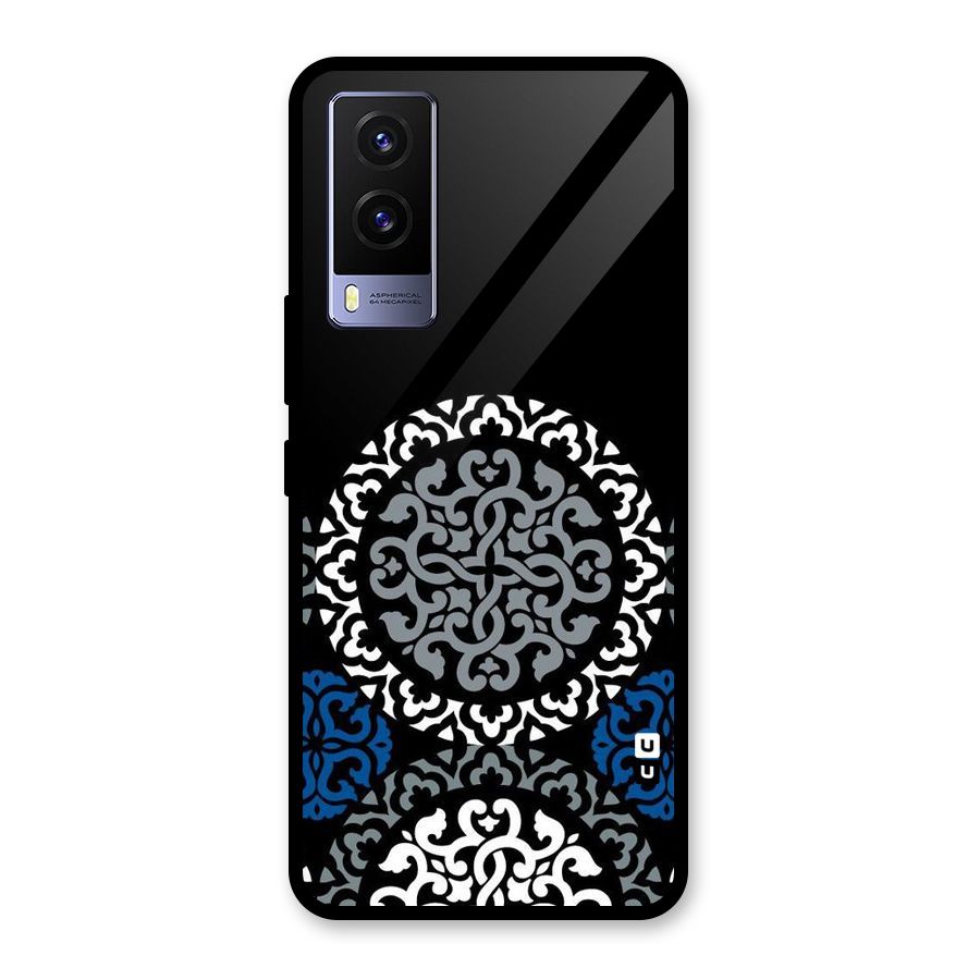Mandala Circle Pattern Glass Back Case for Vivo V21e 5G